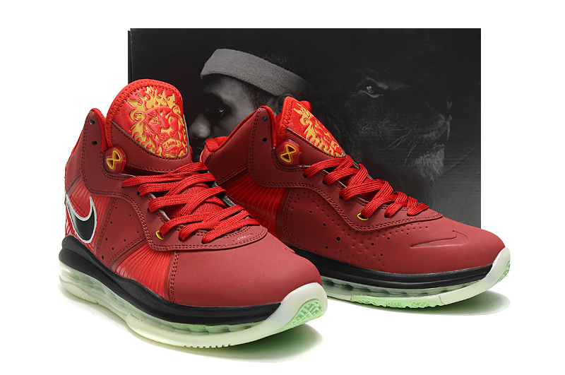 2021 Nike Lebron 8 Red Black Yellow Shoes